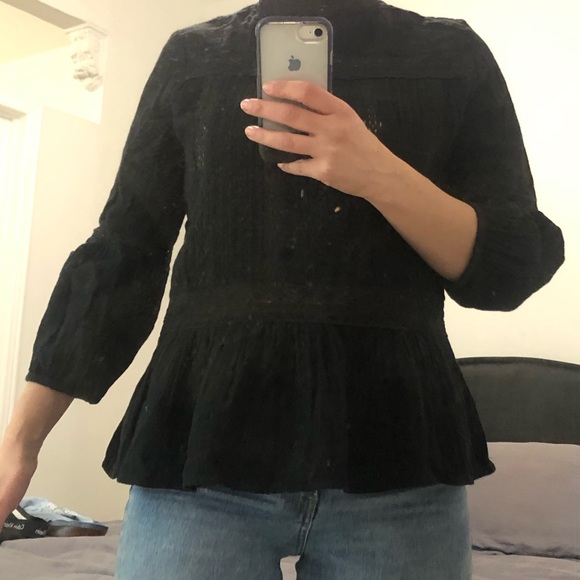 Lace detailed black peplum blouse - Zara - Picture 4 of 5